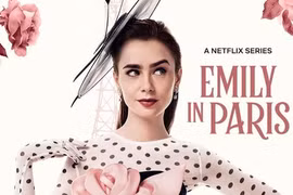 Lily Collins diện đầm Đỗ Mạnh Cường lên poster 'Emily in Paris' mùa 4