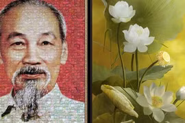 Bật mí về tác phẩm 'Chân dung Bác Hồ' được ghép từ hàng vạn đóa sen