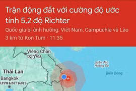 Động đất với cường độ 5,2 độ Richter