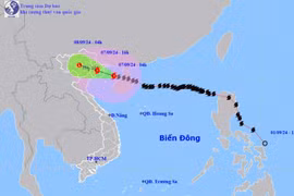 Đường đi của bão số 3. Ảnh: Internet
