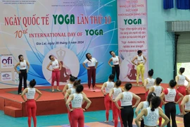 Trên 100 người đồng diễn kỷ niệm Ngày quốc tế yoga lần thứ 10 tại Gia Lai