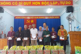 Lãnh đạo Báo Gia Lai thăm, tặng quà chúc Tết xã A Dơk