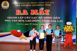 Ra mắt Câu lạc bộ Bóng bàn Nhà Văn hóa Lao động tỉnh Gia Lai