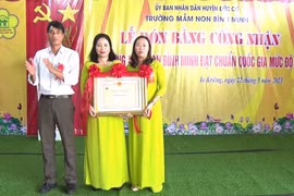 Trường Mầm non Bình Minh đạt chuẩn quốc gia mức độ 1