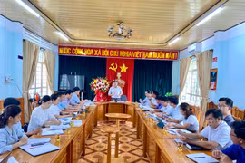 Quang cảnh buổi giám sát tại huyện Kbang. Ảnh Hà Duy