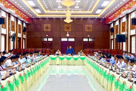 Quang cảnh Hội nghị nghe báo cáo đánh giá chỉ số DDCI và kế hoạch khắc phục, nâng cao chỉ số PCI, PGI năm 2023. Ảnh: Hà Duy