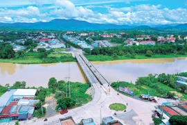 Một góc trung tâm huyện Kông Chro nhìn từ trên cao. Ảnh: Đ.T