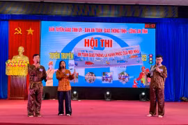 Hội thi Tuyên truyền viên giỏi về An toàn giao thông năm 2023 do Ban Tuyên giáo Tỉnh ủy phối hợp với Ban An toàn giao thông tỉnh, Công an tỉnh tổ chức. Ảnh Hà Duy.jpg