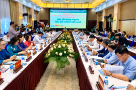 Quang cảnh hội thảo báo Đảng các tỉnh, thành phố khu vực miền Trung-Tây Nguyên lần thứ 11 với chủ đề Báo chí tuyên truyền thúc đẩy Chuyển đổi xanh. Ảnh Hà Duy