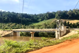 Công trình nhà máy thuỷ điện Krông Pa 2 (xã Đak Rong, huyện Kbang). Ảnh: V.T