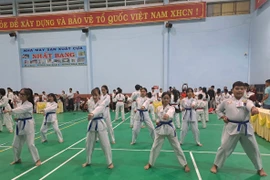 Hơn 750 võ sinh thi nâng đai môn Taekwondo