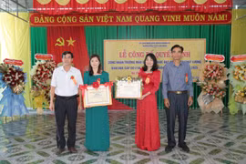 Trường Mẫu giáo Chư Ngọc đón bằng công nhận Trường đạt chuẩn quốc gia mức độ 1. Ảnh: Sơn Trung