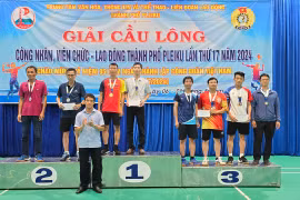 Pleiku: Bế mạc giải cầu lông công nhân viên chức, lao động
