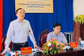 Đoàn kiểm tra của Hội đồng phối hợp PBGDPL Trung ương làm việc với TP. Pleiku