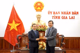 Chủ tịch UBND tỉnh Trương Hải Long tiếp xã giao Đoàn Đại sứ quán Lào