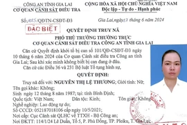 Công an tỉnh Gia Lai truy nã bị can Nguyễn Thị Lệ Thương