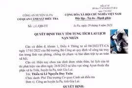 Công an huyện Ia Pa truy tìm tung tích nạn nhân tử vong tại khu vực sông Ayun