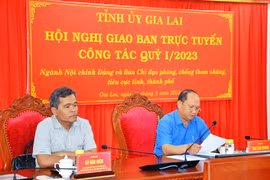 Các đồng chí lãnh đạo tỉnh chủ trì tại điểm cầu Gia Lai