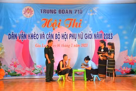 Trung đoàn 710 tổ chức Hội thi "Dân vận khéo và cán bộ Hội Phụ nữ giỏi năm 2023"