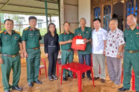 Đại tá Lê Kim Giàu thăm, tặng quà các thương binh, bệnh binh tiêu biểu huyện Đức Cơ