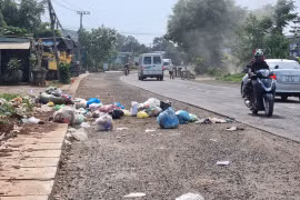 Cần xử lý tình trạng vứt rác bừa bãi trên tuyến tỉnh lộ 664 