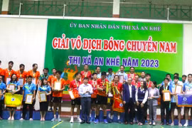 Phường Tây Sơn giành giải nhất Giải vô địch bóng chuyền nam thị xã An Khê 