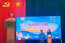 An Khê: 79 thí sinh tham gia hội thi “Rung chuông vàng về an toàn giao thông. Ảnh: Ngọc Anh