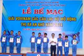 Giải Vovinam các câu lạc bộ mở rộng thị xã An Khê thu hút 120 vận động viên . Ảnh: Ngọc Minh