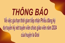 Ia Grai gia hạn thời gian tiếp nhận xét tuyển viên chức giáo viên năm 2024 