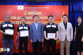 Vinh danh vận động viên vô địch Carom 3 băng đồng đội thế giới 2024