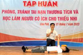Chư Pưh tập huấn kỹ năng phòng, tránh tai nạn thương tích cho 80 em thiếu nhi