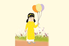 Tết tuổi thơ, bóng bay và áo hoa