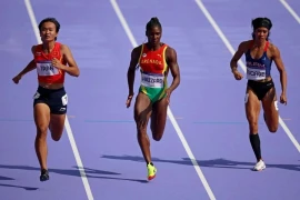 Trần Thị Nhi Yến về nhất trên đường chạy sơ loại cự li 100m ở Olympic Paris 2024