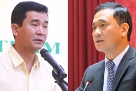 Ngô Ngọc Đức, cựu bí thư TP Hòa Bình (bên phải) và Hồ Đại Dũng, cựu phó chủ tịch UBND tỉnh Phú Thọ