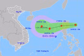 Xuất hiện áp thấp nhiệt đới giật cấp 9 gần Biển Đông