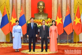 Chủ tịch nước Võ Văn Thưởng cùng Phu nhân chủ trì lễ đón Tổng thống Mông Cổ Ukhnaagiin Khurelsukh và Phu nhân