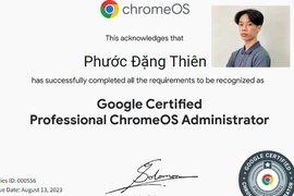 Chàng trai sở hữu chứng chỉ ChromeOS Administration của Google