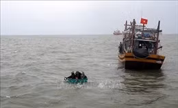 Cứu vớt an toàn 12 thuyền viên trôi dạt trên biển sau sự cố chìm tàu cá 