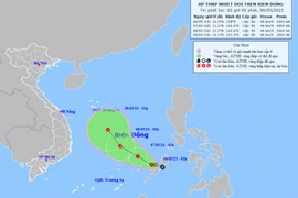 Áp thấp nhiệt đới cách đảo Song Tử Tây khoảng 430km