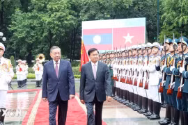 Tổng Bí thư, Chủ tịch nước Tô Lâm chủ trì Lễ đón Tổng Bí thư, Chủ tịch nước Lào