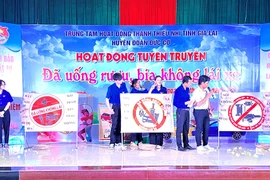 Tuyên truyền “Đã uống rượu bia không lái xe” tại huyện Đức Cơ