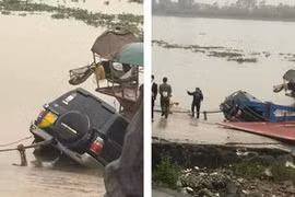 Nam Định: Ô tô con lao xuống sông, một người tử vong 