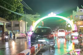 Pleiku: Ô tô mất lái lao lên dải phân cách đường Lê Lợi