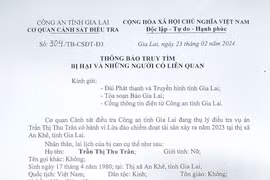 Truy tìm bị hại và những người có liên quan đến bà Trần Thị Thu Trân ở An Khê