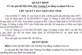 Giải thể Hội Sinh viên Trường Cao đẳng Sư phạm Gia Lai