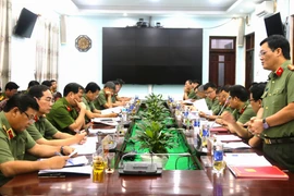 Quang cảnh buổi thông báo quyết định kiểm tra công tác Công an 6 tháng đầu năm 2024 tại Công an tỉnh Gia Lai