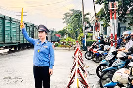 Hoa bên gác chắn