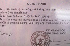 Một đại úy ở Bình Dương bị tước danh hiệu Công an nhân dân