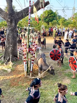 “Lễ mừng chiến thắng” của người Jrai làng Bẹk