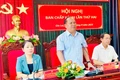 Đồng chí Rah Lan Chung-Bí thư Đảng ủy Các cơ quan Đảng tỉnh phát biểu tại hội nghị. Ảnh: Phi Long